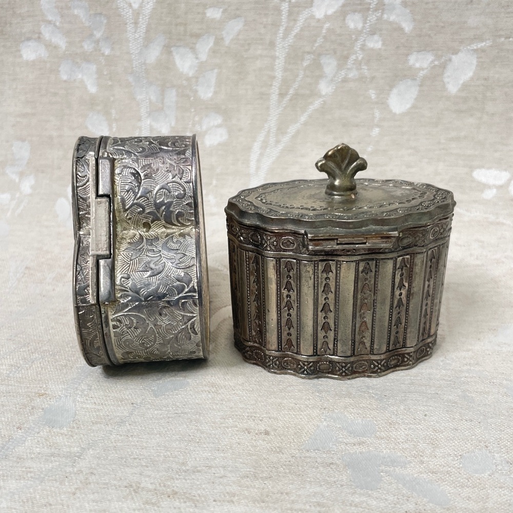 Vintage Silver Plated Lined Jewelry Box Godinger set - Picture 5 of 8